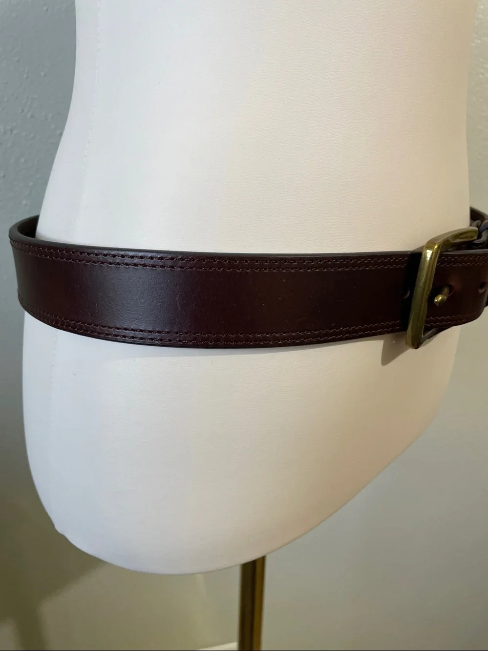 Chestnut Brown Leather Belt Heritage Workwear Sz 34 USA Utility Rugged Carhartt